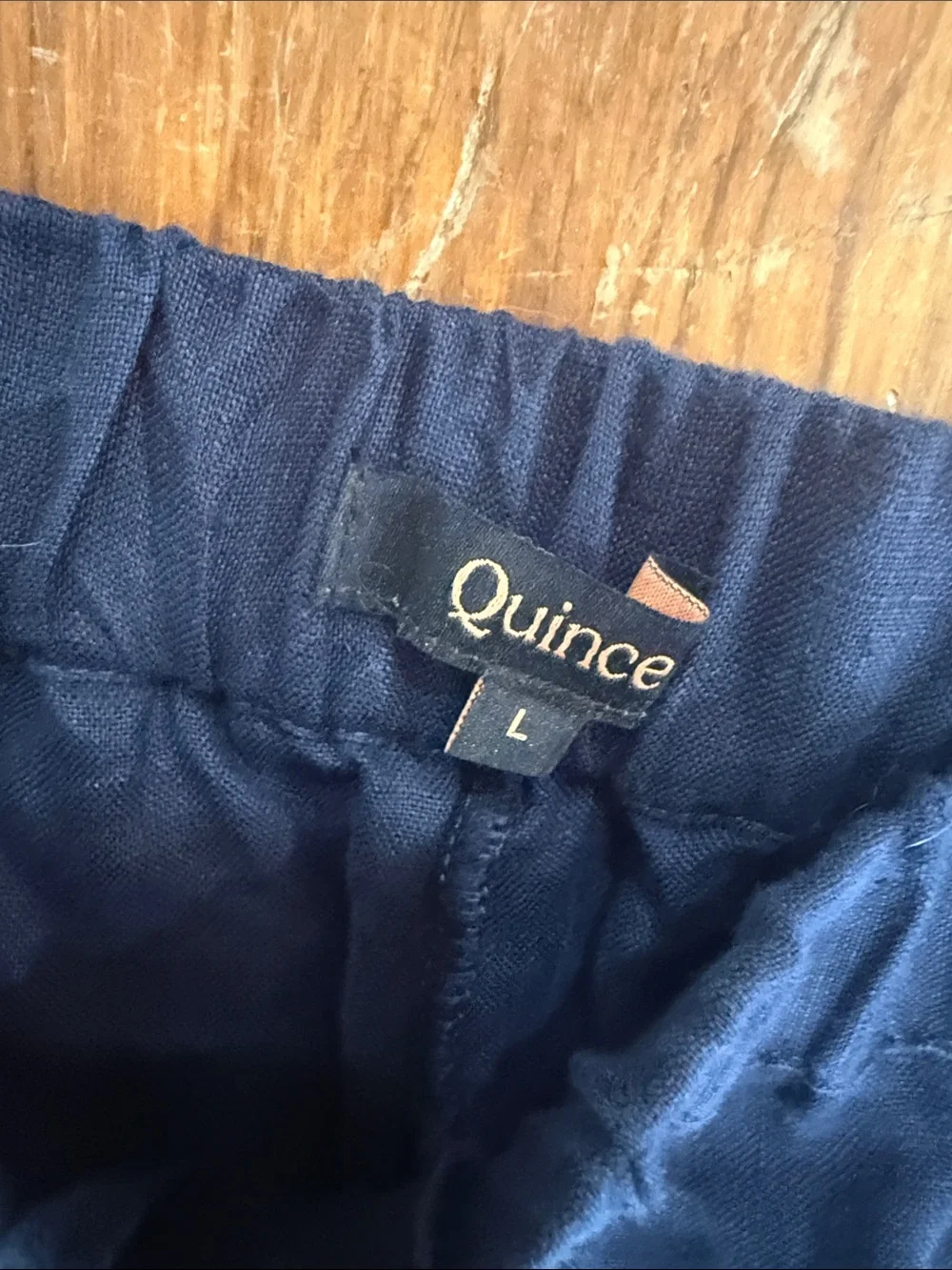 Quince 100% European Linen Tapered Ankle Pant Deep Navy Size Large